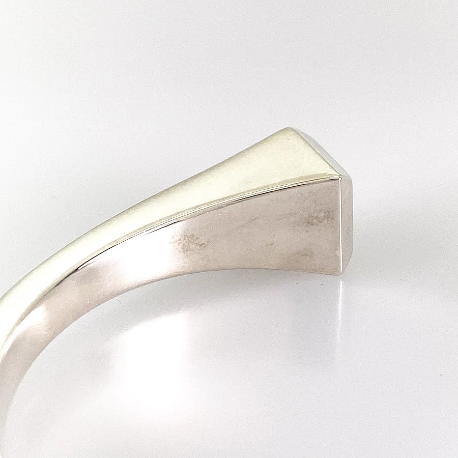 HERMES CROWD FORGE SILVER BANGLE - 5