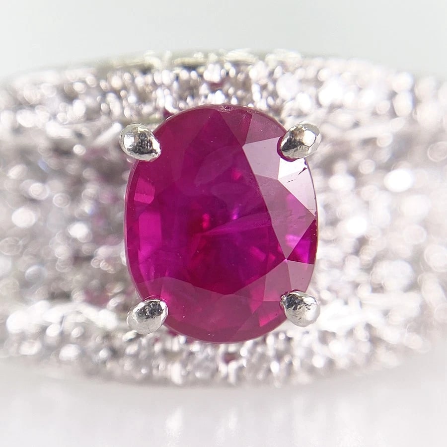 RING PLATINUM RUBY DIAMOND - 5