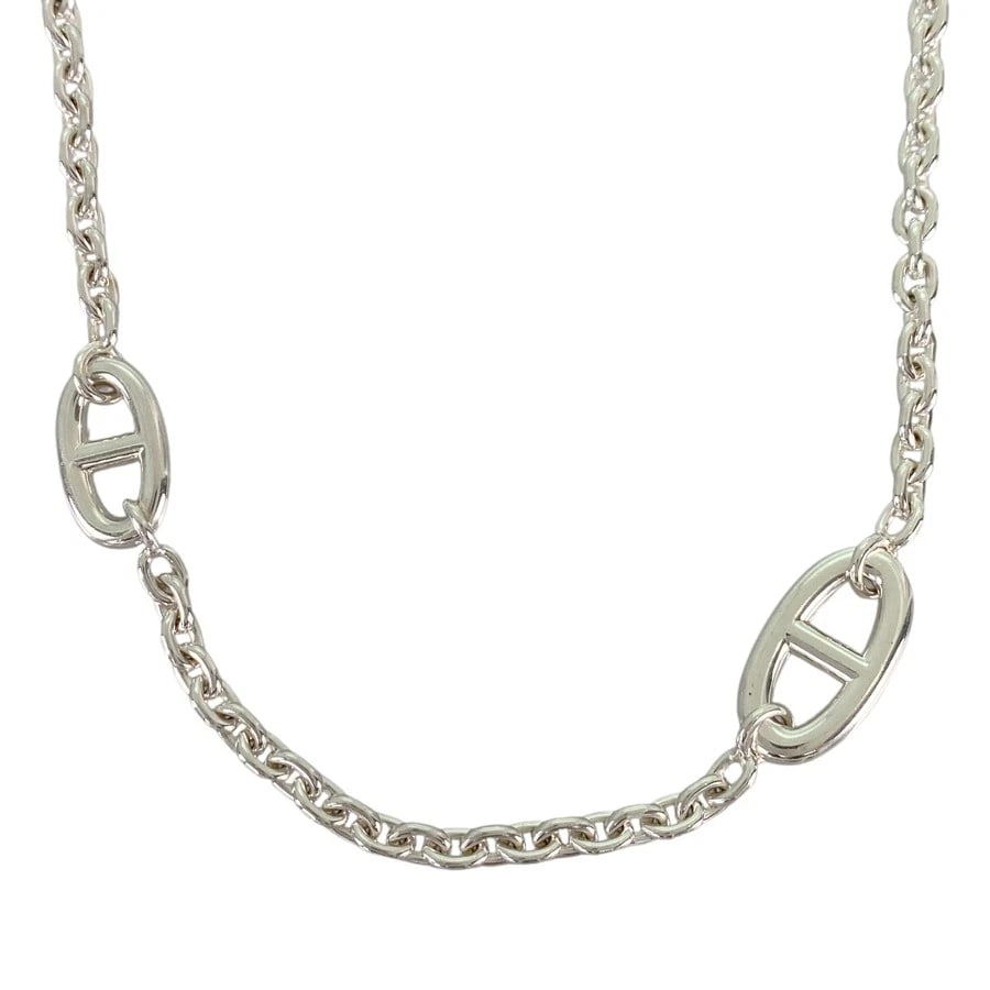 HERMES CHAINE D'ANCRE FARANDOLE SILVER LONG NECKLACE: HERMES Chaine d'Ancre Farandole Silver Long necklace Brand: HERMES Type/Style: Long necklace Material: Silver 925 Color: Silver Size: Necklace full length:118cm Accessories: None Accessories Notice:
