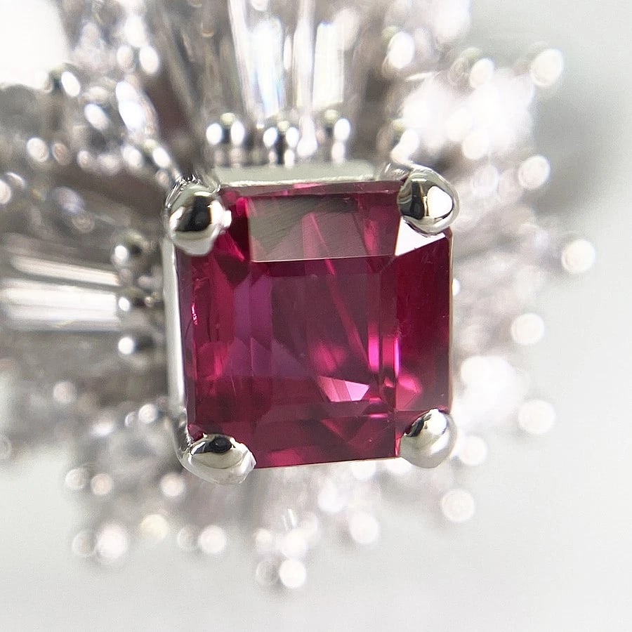 RING PLATINUM RUBY DIAMOND - 3