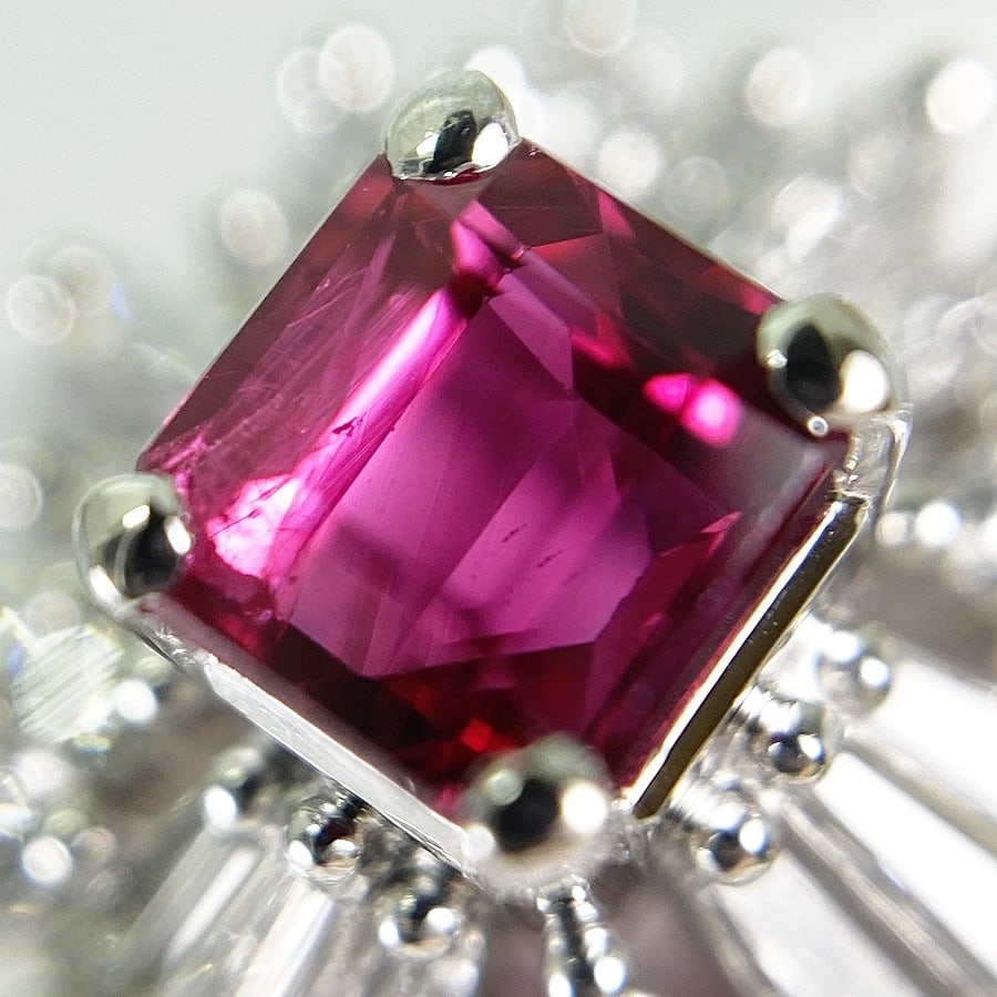 RING PLATINUM RUBY DIAMOND - 5