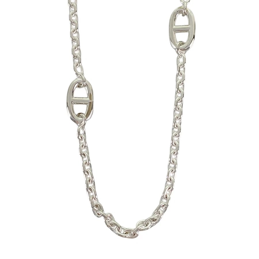 HERMES CHAINE D'ANCRE FARANDOLE SILVER LONG NECKLACE: HERMES Chaine d'Ancre Farandole Silver Long necklace Brand: HERMES Type/Style: Long necklace Material: Silver 925 Color: Silver Size: Necklace full length:162cm Accessories: None Accessories Notice: