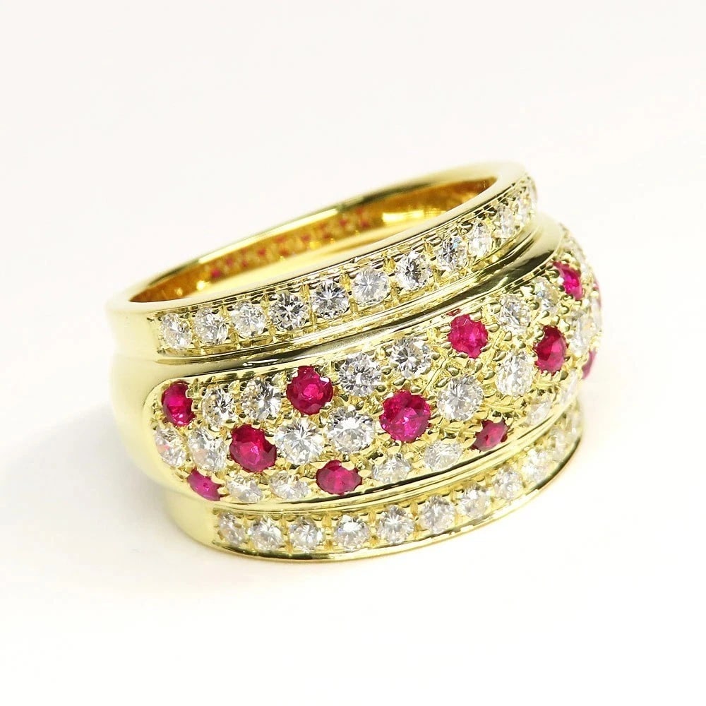 DAMIANI RUBY DIAMOND 18K YELLOW GOLD RING - 3