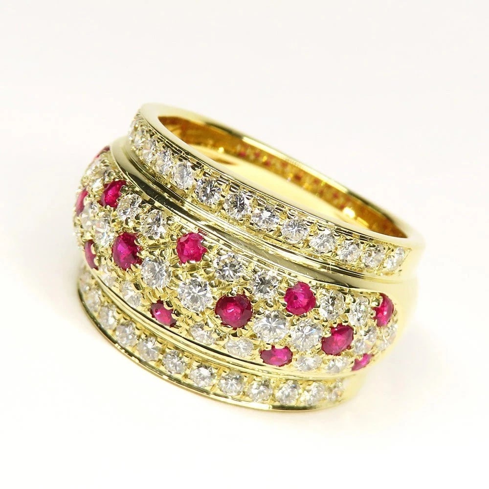 DAMIANI RUBY DIAMOND 18K YELLOW GOLD RING - 4