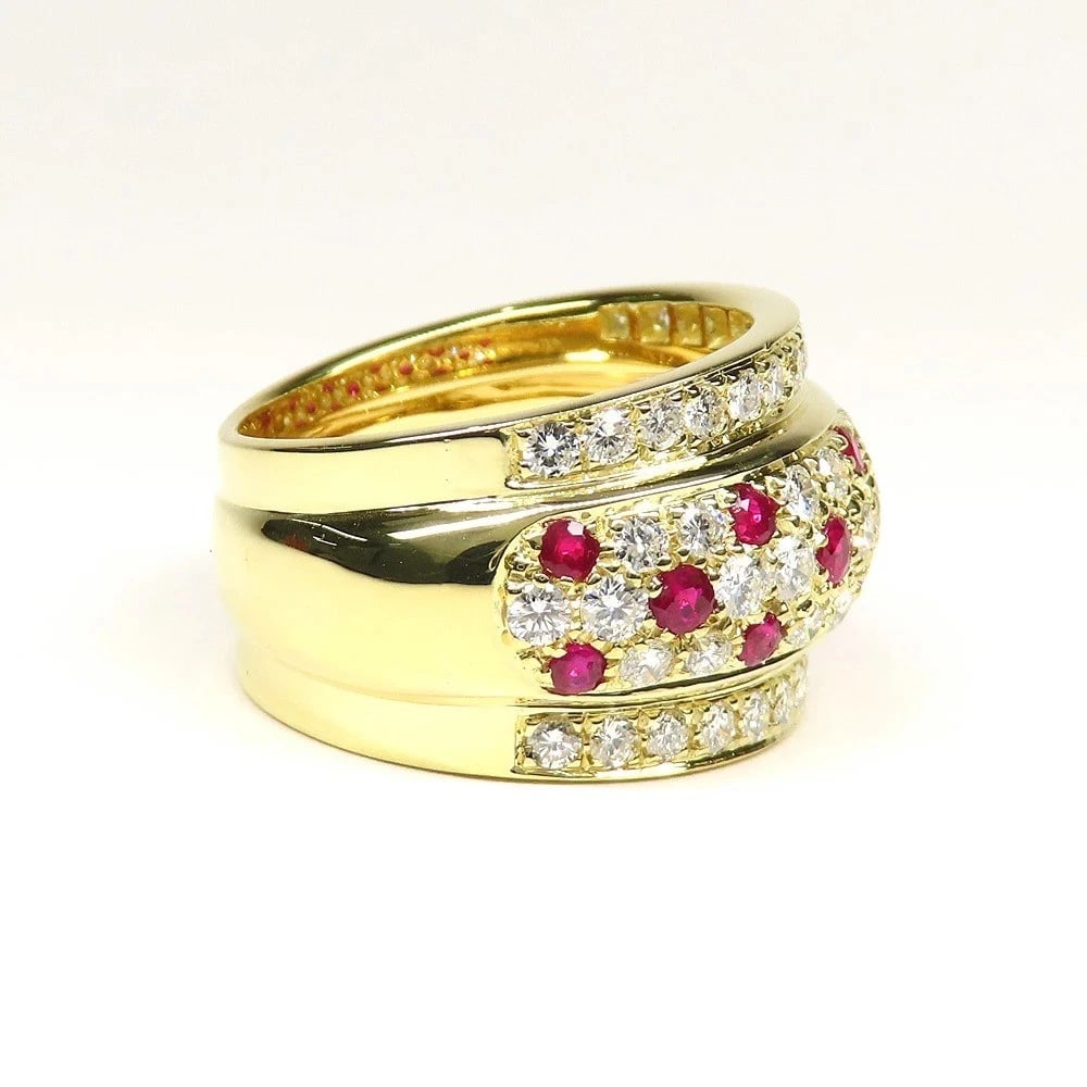 DAMIANI RUBY DIAMOND 18K YELLOW GOLD RING - 5