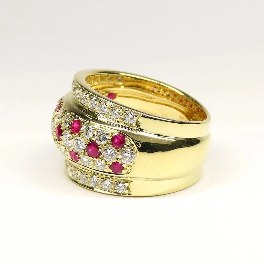 DAMIANI RUBY DIAMOND 18K YELLOW GOLD RING - 6