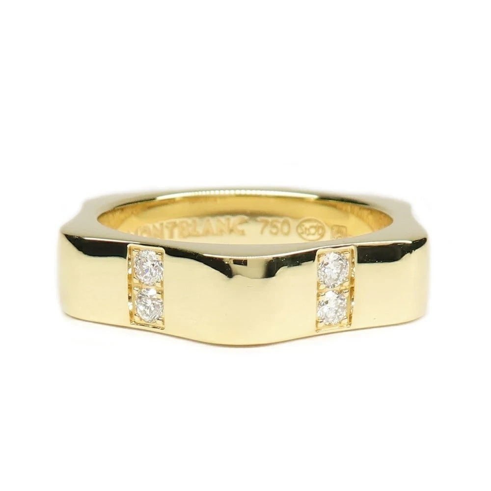 MONTBLANC COLLECTION DIAMOND STAR HEXAGONAL BAND RING: Montblanc Collection Diamond Star Hexagonal Band Ring Brand: Montblanc Type/Style: Ring Material: 18k Yellow Gold, Main Stone Natural Color: Yellow Size: US7-7.5 Accessories: None Accessor