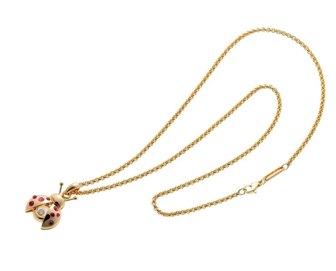 CHOPARD HAPPY DIAMONDS RUBY NECKLACE PENDANT - 2
