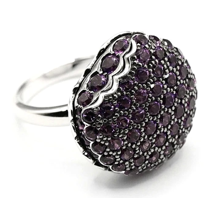 BOUCHERON TENTATION MACARON AMETHYST 18K WHITE GOLD COCKTAIL RING (1 of 6)