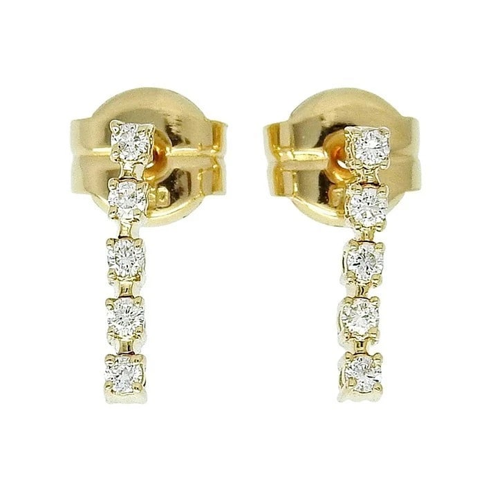 MAUBOUSSIN DIAMOND 10P 18K YELLOW GOLD DANGLE DROP EARRINGS (1 of 5)