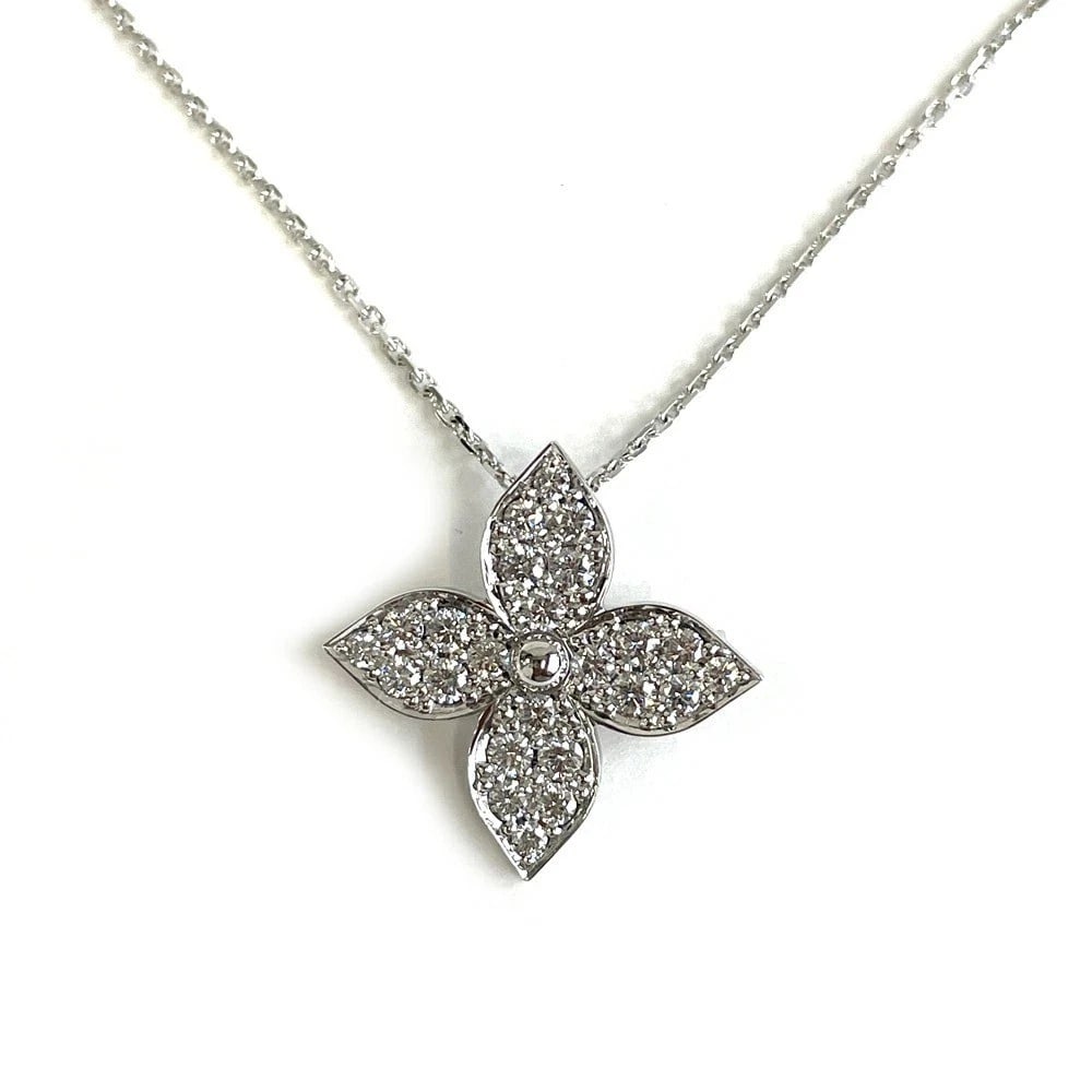 LOUIS VUITTON IDEAL BLOSSOM PENDANT DIAMOND NECKLACE: Louis Vuitton Ideal Blossom Pendant Diamond Necklace Brand: Louis Vuitton Type/Style: Pendant Material: 18k White Gold Color: White Gold Size: Chain length approx. 46.0 cm / 18.11 inches Pendant top: 