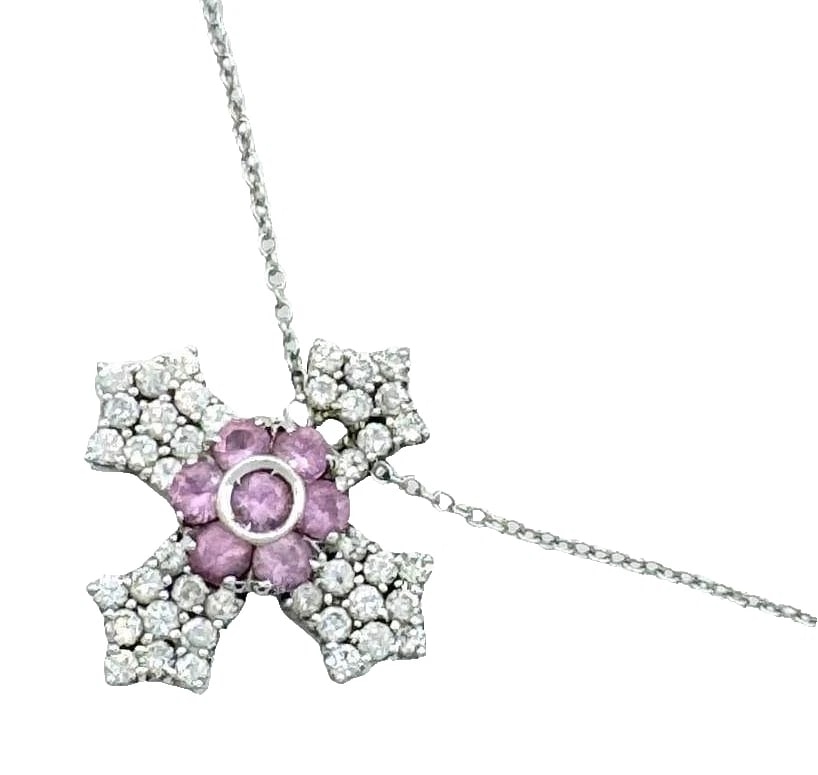 PASQUALE BRUNI FLOWER DIAMOND 18K WHITE GOLD NECKLACE PENDANT: Pasquale Bruni Flower Diamond 18k White Gold Necklace Pendant Brand: PASQUALE BRUNI Type/Style: Necklace Material: 18k White Gold, Main Stone Natural Color: White Size: Chain Length: Approx. 15.9 in /