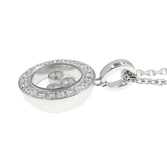 CHOPARD HAPPY DIAMONDS ICONS 18K WHITE GOLD PENDANT NECKLACE: Chopard Happy Diamonds Icons 18k White Gold Pendant Necklace Brand: Chopard Type/Style: Necklace Material: 18k White Gold, Main Stone Natural Color: White Size: Chain Length: Approx 16.5 in / 42 cm Pe