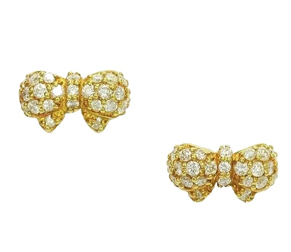 PONTE VECCHIO PUFFY RIBBON BOW DIAMOND STUD EARRINGS: Ponte Vecchio Puffy Ribbon Bow Diamond Stud Earrings Brand: Ponte Vecchio Type/Style: Earrings Material: 18k Yellow Gold, Main Stone Natural Color: Yellow Size: Motif Size: H 5.1 mm ? W 9.3 mm ? D