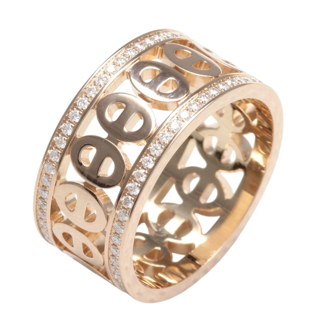HERMES CHAINE DANCRE DIVINE PM DIAMOND 18K ROSE GOLD RING (1 of 3)