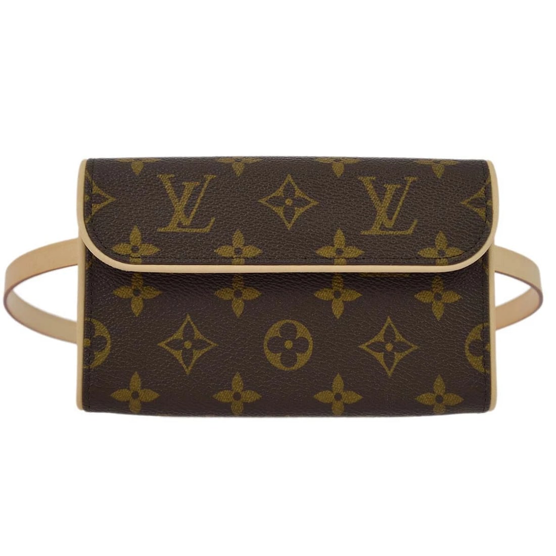 LOUIS VUITTON MONOGRAM POCHETTE FLORENTINE BELT BUM BAG: Louis Vuitton Monogram Pochette Florentine Belt Bum Bag Brand: Louis Vuitton Type/Style: Bum Bag Material: Monogram Canvas, Leather Color: Brown Size: W 6.3 x H 4.3 x D 1.6 " Accessories: None