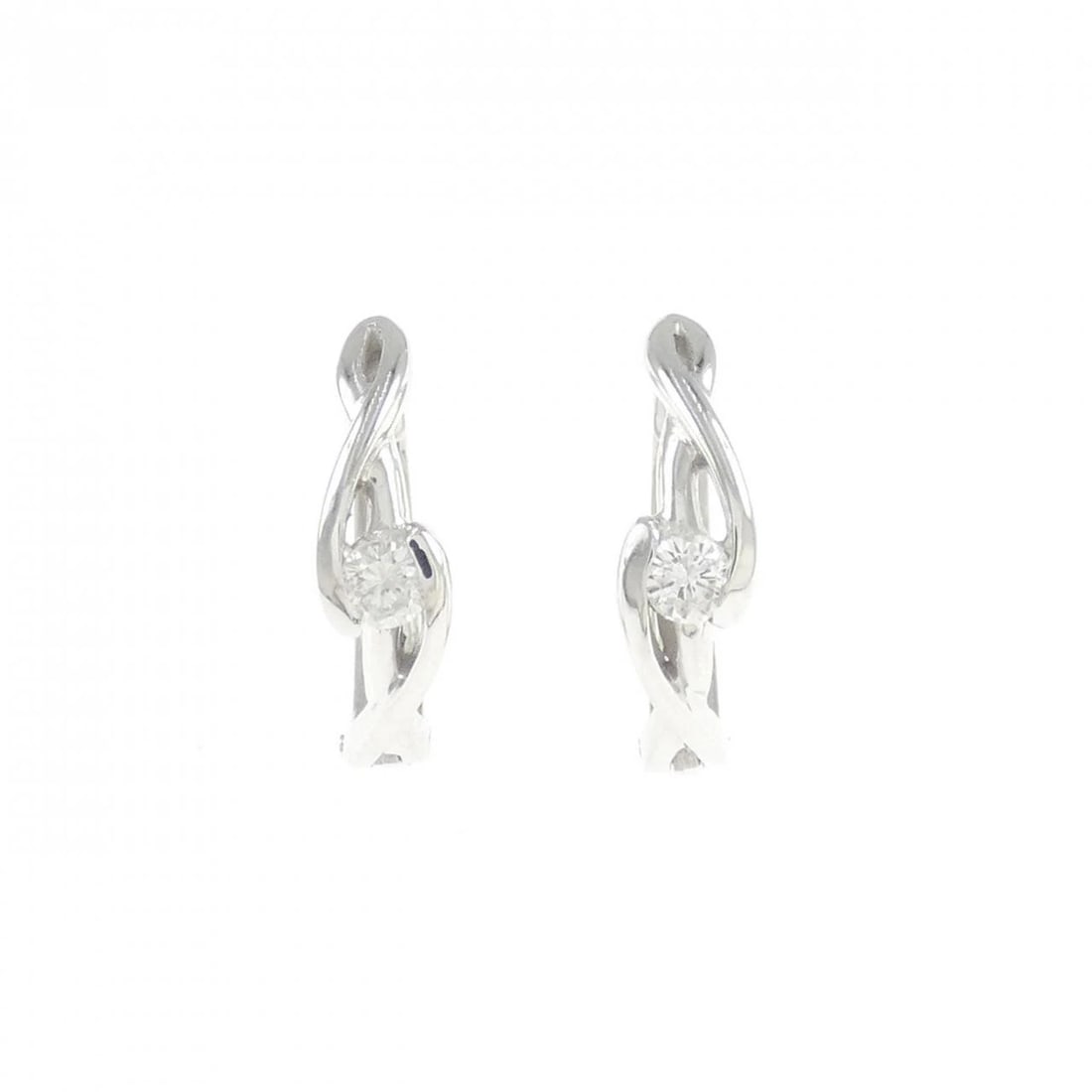 K18WG DIAMOND PIERCE: K18WG Diamond Pierce Brand: Unbranded Type/Style: Diamond Pierce/Earring Material: K18WG, Color: White gold Size: Actual Size Approx. height x width: 14.9mm x 4.2mm Accessories: None Accessories