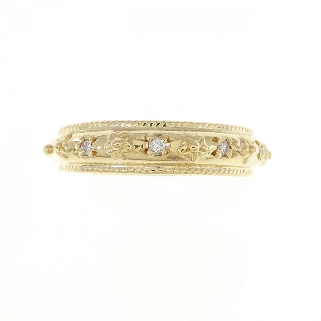 AUTHE 750YG DIAMOND RING: Authe 750YG Diamond Ring Brand: Unbranded Type/Style: Diamond ring Material: 750YG, Color: Yellow gold Size: US 5 1/2 Accessories: None Accessories Notice: When purchasing pre-owned goods, please