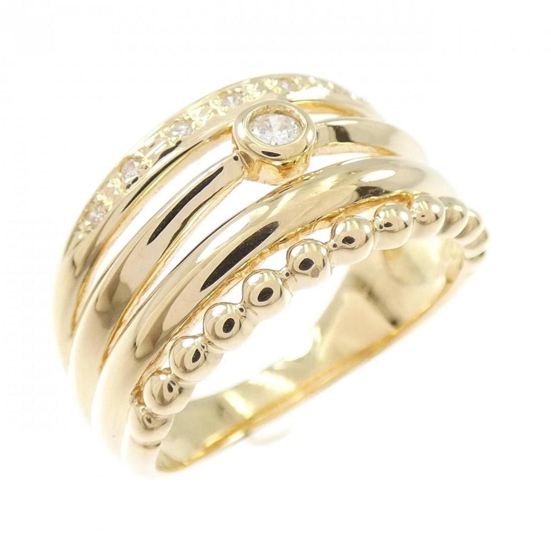K18YG DIAMOND RING: K18YG Diamond Ring Brand: Unbranded Type/Style: Diamond Ring Material: 18K Yellow Gold, Color: Yellow Gold Size: US 6 1/2 Accessories: None Accessories Notice: When purchasing pre-owned go