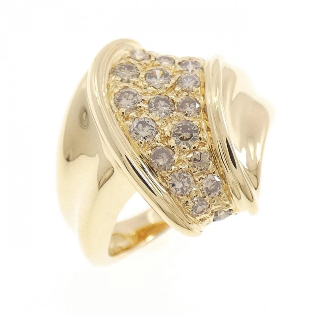 K18YG DIAMOND RING: K18YG Diamond Ring Brand: Unbranded Type/Style: Diamond Ring Material: K18YG, Color: Yellow Gold Size: US 5 3/4 Accessories: None Accessories Notice: When purchasing pre-owned goods, please refer to