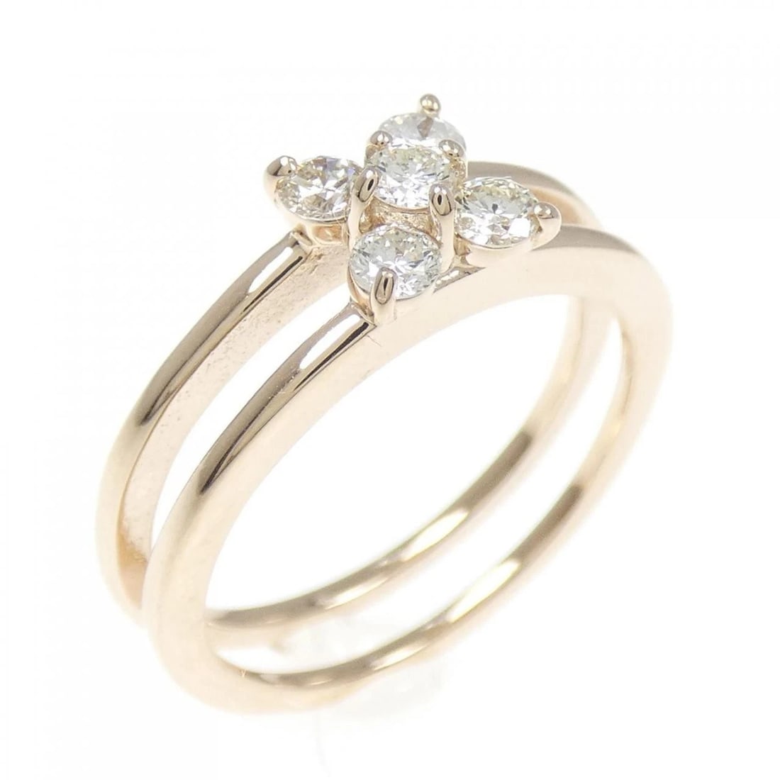 K18PG FLOWER DIAMOND RING: K18PG Flower Diamond Ring Brand: Unbranded Type/Style: Diamond Ring Material: K18PG, Color: Pink Gold Size: US 6 1/4 Accessories: None Accessories Notice: When purchasing pre-owned goods, please