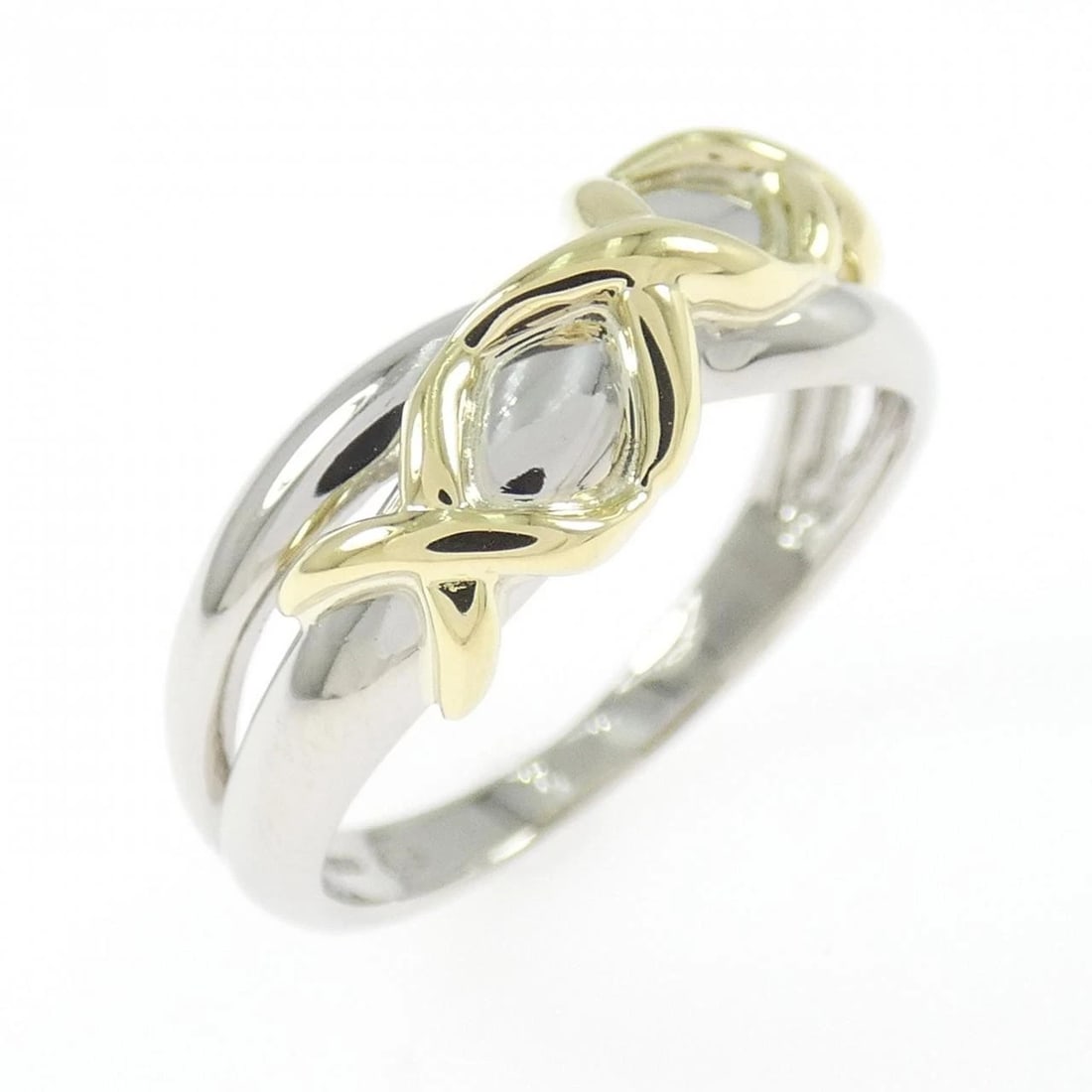PT900/K18YG RING: PT900/K18YG ring Brand: Unbranded Type/Style: Ring Material: PT900/K18YG, Color: YG,silver Size: US 5 1/4 Accessories: None Accessories Notice: When purchasing pre-owned goods, please refer to the