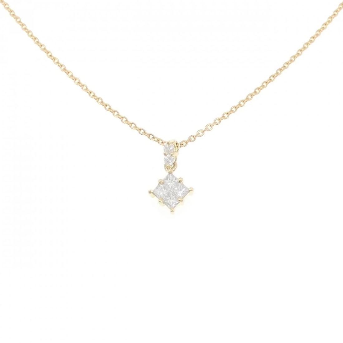 750YG/K18YG DIAMOND NECKLACE: 750YG/K18YG Diamond Necklace Brand: Unbranded Type/Style: Diamond Necklace Material: 750YG/K18YG, Color: Yellow Gold Size: Actual Size Pendant length approx. x width approx.: 15.0mmx8.5mm Chain