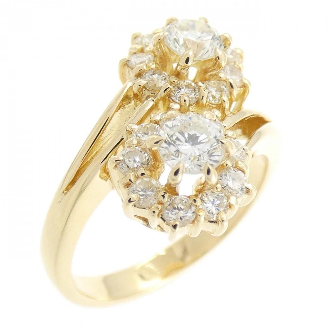 K18YG FLOWER DIAMOND RING (1 of 2)