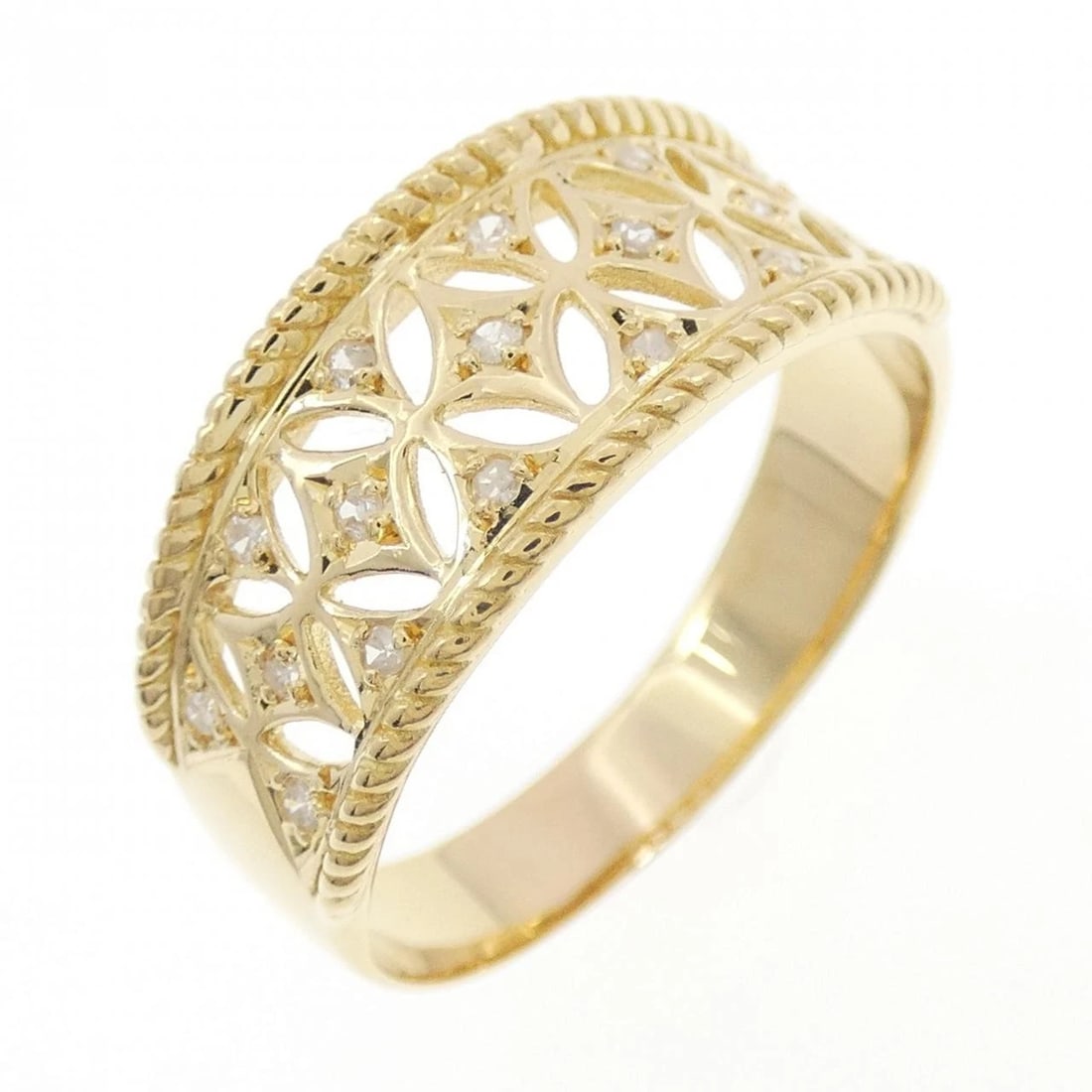K18YG DIAMOND RING: K18YG Diamond Ring Brand: Unbranded Type/Style: Diamond Ring Material: K18 yellow gold, Color: Yellow Gold Size: US 8 1/4 Accessories: None Accessories Notice: When purchasing pre-owned goods, please