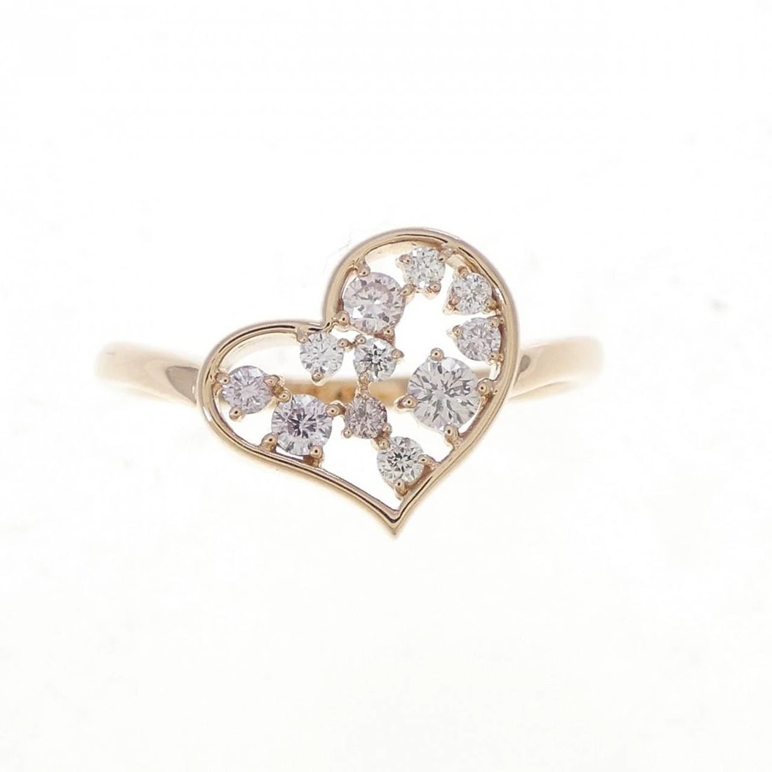 K18PG HEART DIAMOND RING - 2