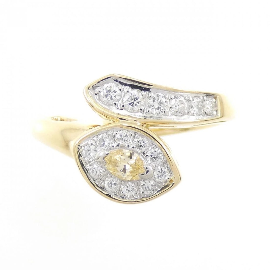 K18YG/PT DIAMOND RING - 2