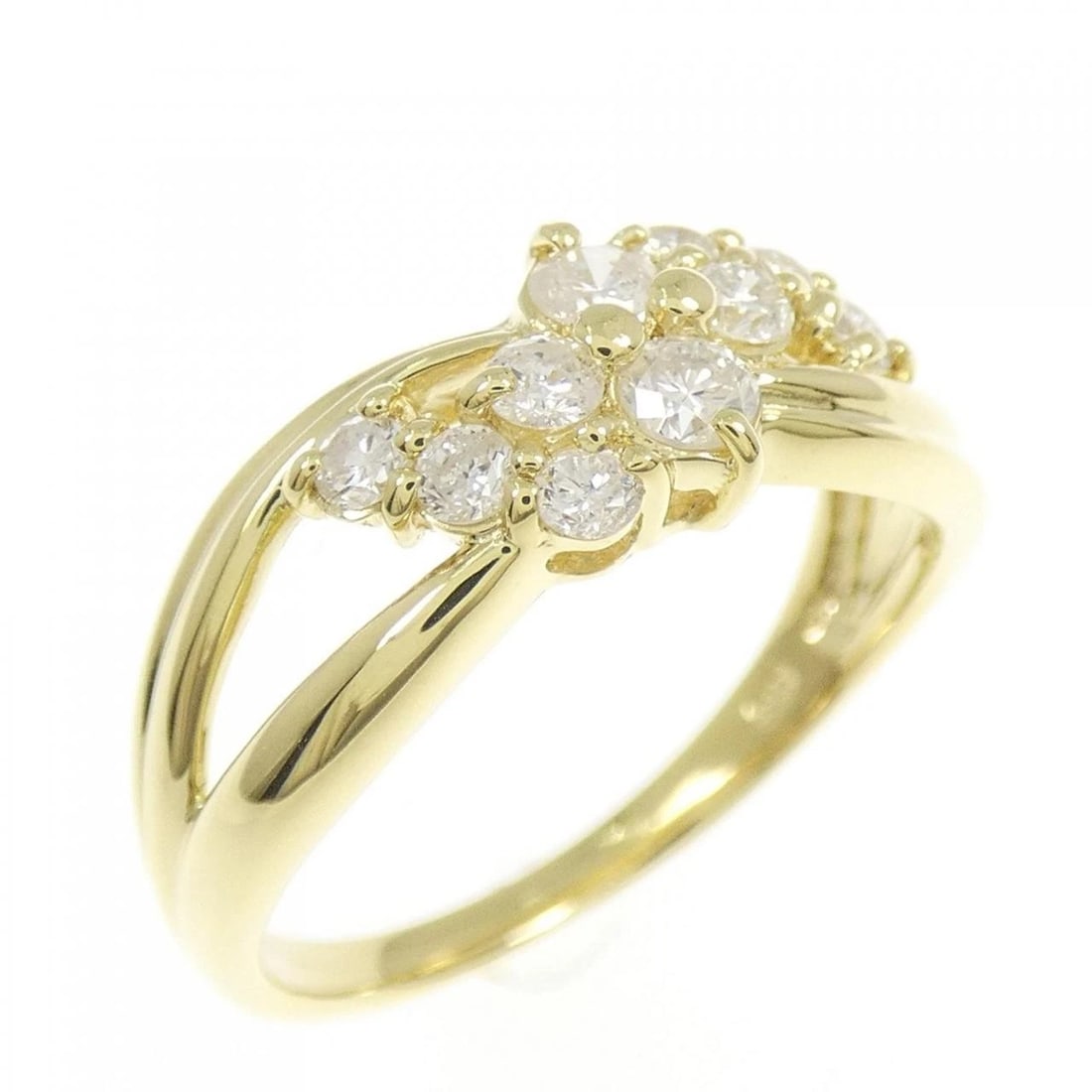 K18YG DIAMOND RING: K18YG Diamond Ring Brand: Unbranded Type/Style: Diamond Ring Material: K18YG, Color: Yellow Gold Size: US 6 1/2 Accessories: None Accessories Notice: When purchasing pre-owned goods, please refer to