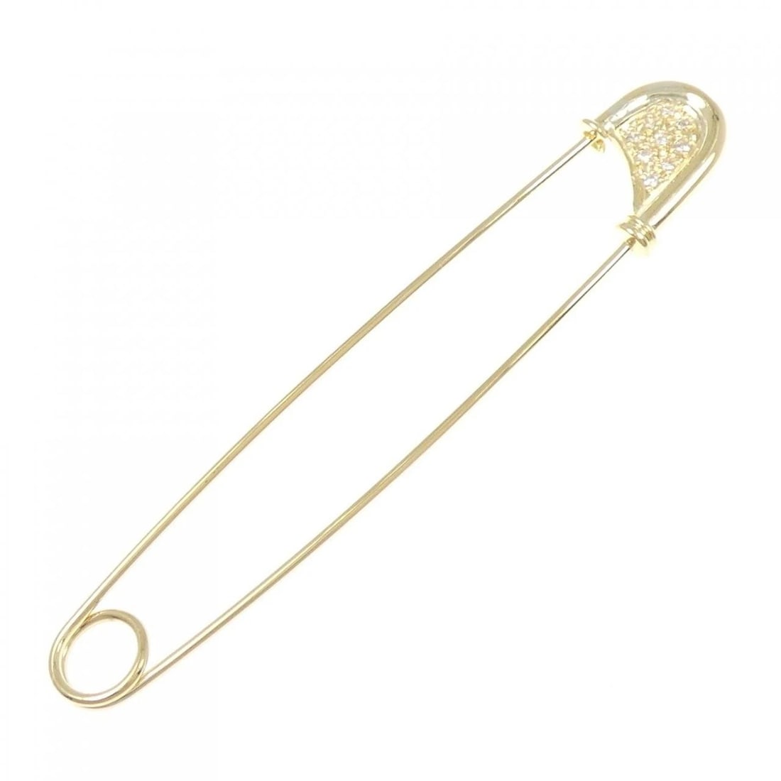 K18YG DIAMOND BROOCH: K18YG Diamond Brooch Brand: Unbranded Type/Style: Diamond Pendant/Brooch Material: K18YG, Color: Yellow Gold Size: Actual Size Approx. height x width: 10.4mm x 69.2mm Accessories: None Accessories