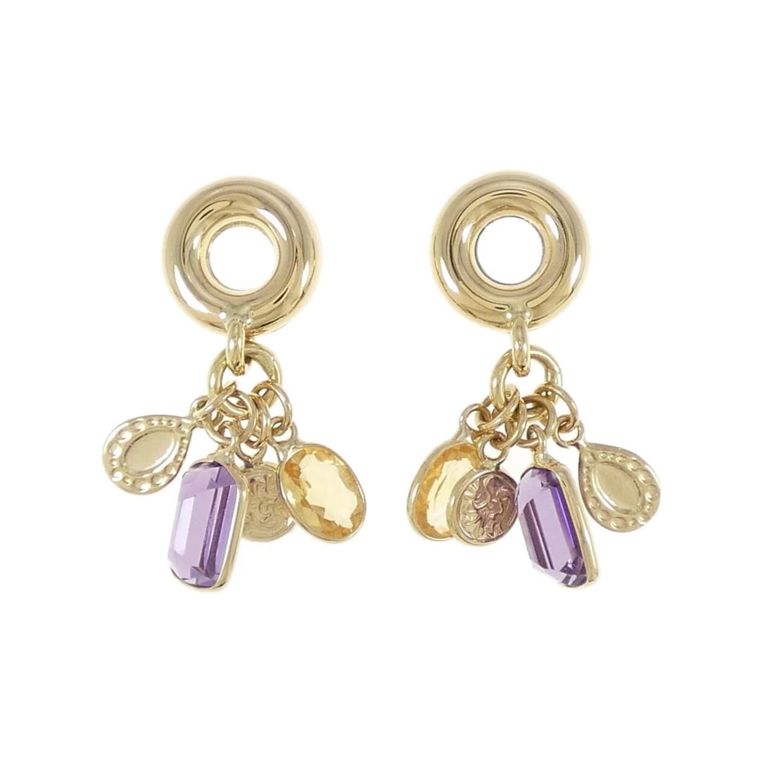 18KTYG/750YG AMETHYST PIERCE: 18KTYG/750YG Amethyst Pierce Brand: Unbranded Type/Style: Amethyst Pierce/Earring Material: 18KT Yellow Gold/750 Yellow Gold, Main Stone/Creation Amethyst Secondary Stone Citrin Color: Yellow Gold