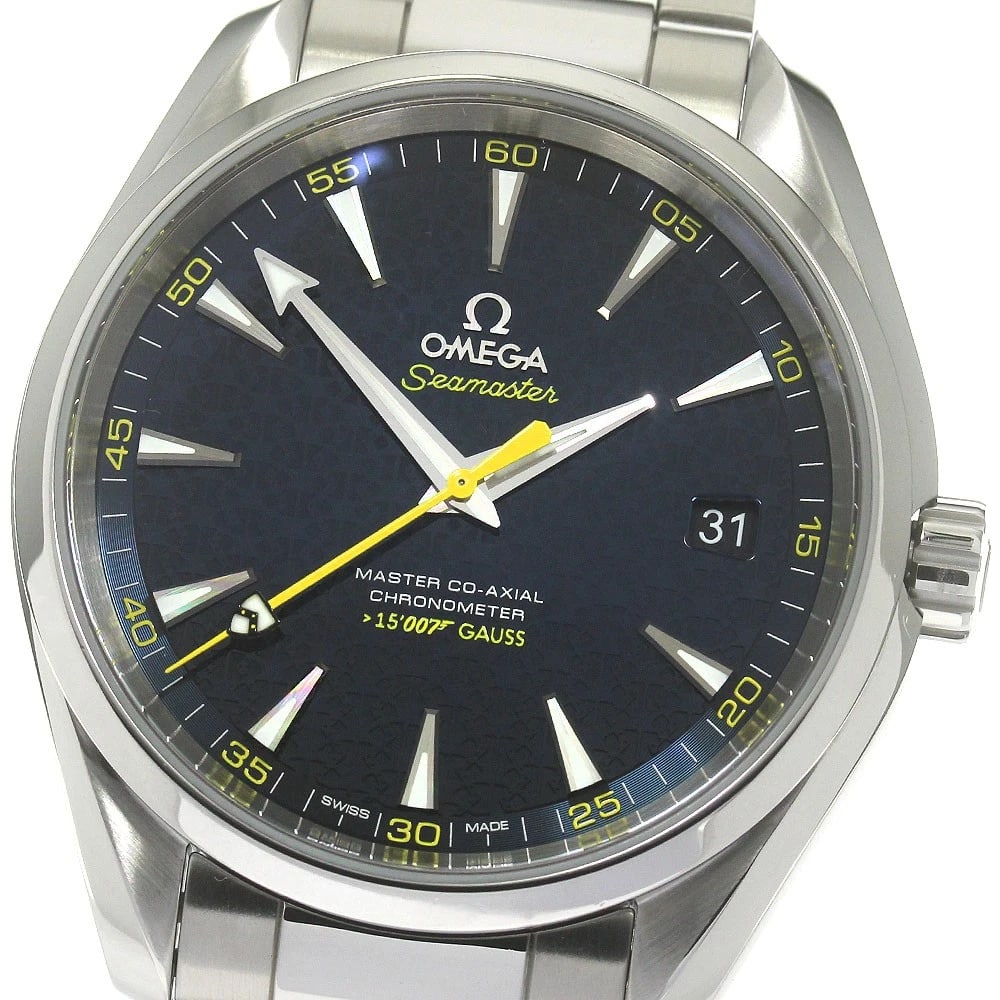 OMEGA SEAMASTER AQUA TERRA JAMES BOND WATCH: OMEGA Seamaster Aqua Terra James Bond Watch Brand: OMEGA Type/Style: Wristwatch Material: Band Material Stainless Steel, Case Material Stainless Steel Color: Dial Color Navy Size: Case Size About42mm 