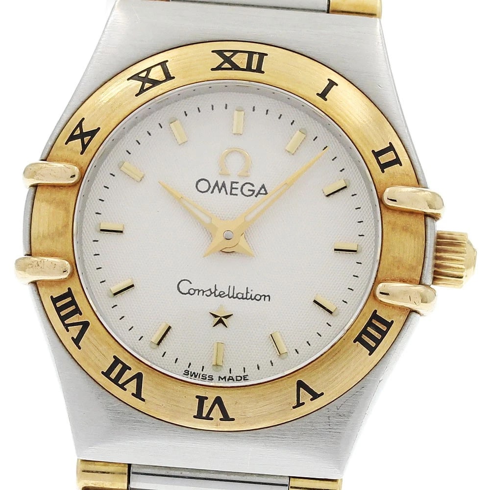 OMEGA CONSTELLATION HARF BAR WHITE DIAL QUARTZ WATCH: OMEGA Constellation harf bar white Dial Quartz Watch Brand: OMEGA Type/Style: Wristwatch Material: Band Material Stainless Steel/YG, Case Material Stainless Steel/YG Color: Dial Color white Size: Case