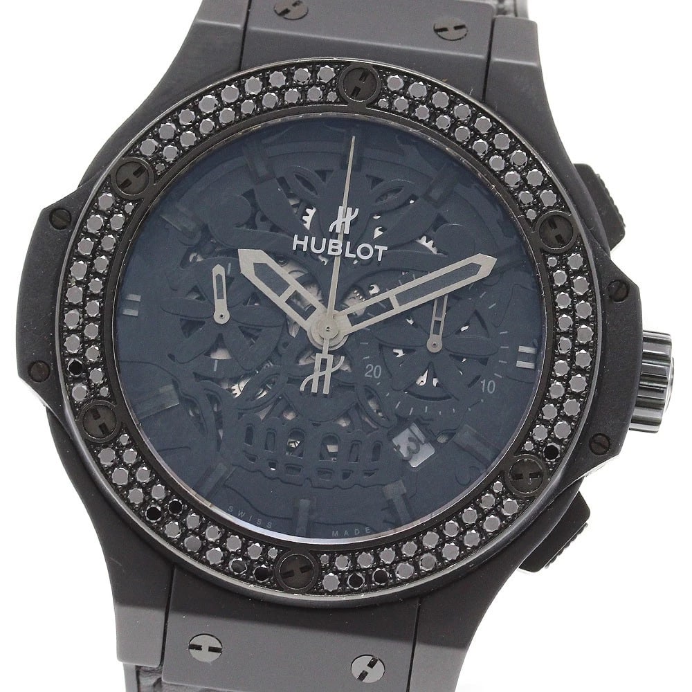 HUBLOT BIG BANG AEROBANG AUTOMATIC WATCH: HUBLOT Big Bang Aerobang Automatic Watch Brand: HUBLOT Type/Style: Wristwatch Material: Band Material Rubber / leather, Case Material ceramic Color: Dial Color black Size: Case Size About48mm