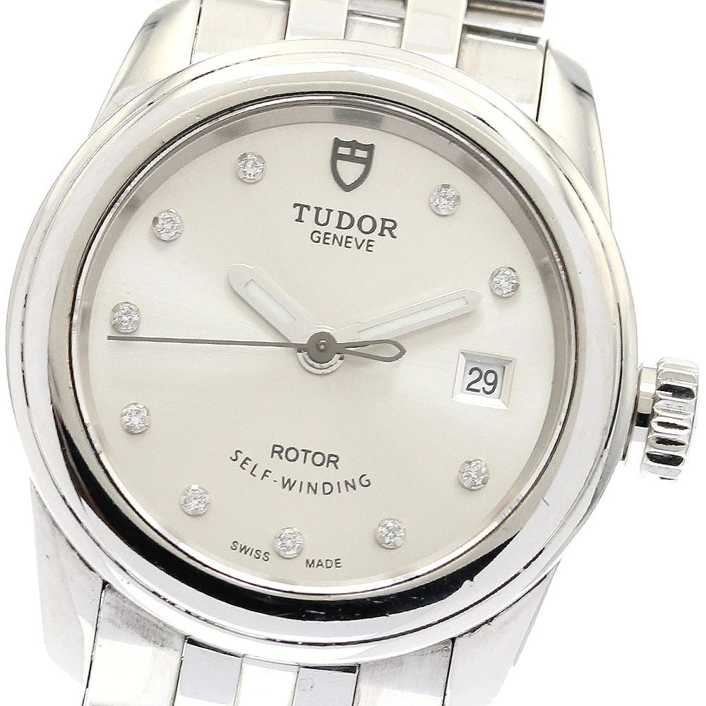 TUDOR GLAMOR DATE DIAMOND SILVER DIAL AUTOMATIC WATCH: TUDOR Glamor date diamond Silver Dial Automatic Watch Brand: TUDOR Type/Style: Wristwatch Material: Band Material Stainless Steel, Case Material Stainless Steel Color: Dial Color Silver Size: Case