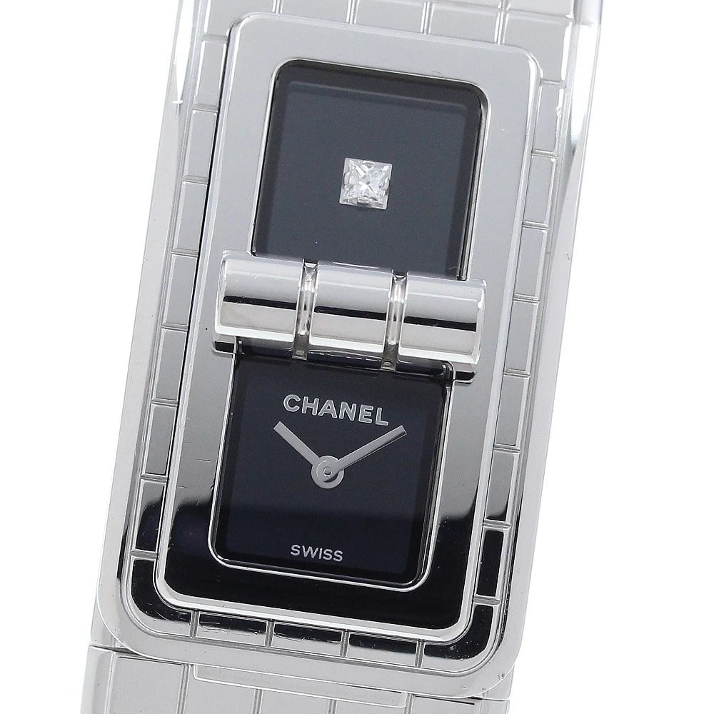 CHANEL CODE COCO DIAMOND BLACK DIAL QUARTZ WATCH (1 of 4)