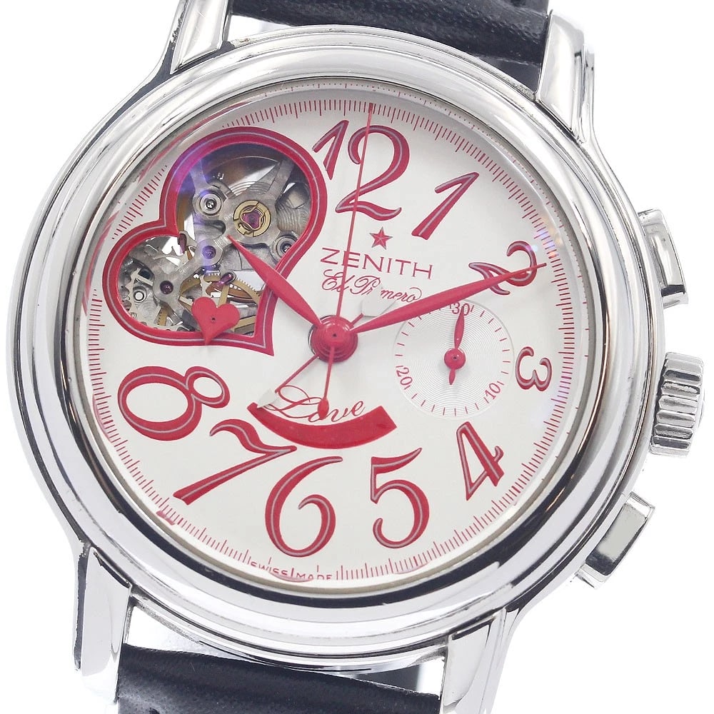 ZENITH EL PRIMERO CHRONOMASTER OPEN HEART AUTOMATIC WATCH: ZENITH El Primero Chronomaster Open heart Automatic Watch Brand: ZENITH Type/Style: Wristwatch Material: Band Material leather, Case Material Stainless Steel Color: Dial Color Silver Size: Case Size
