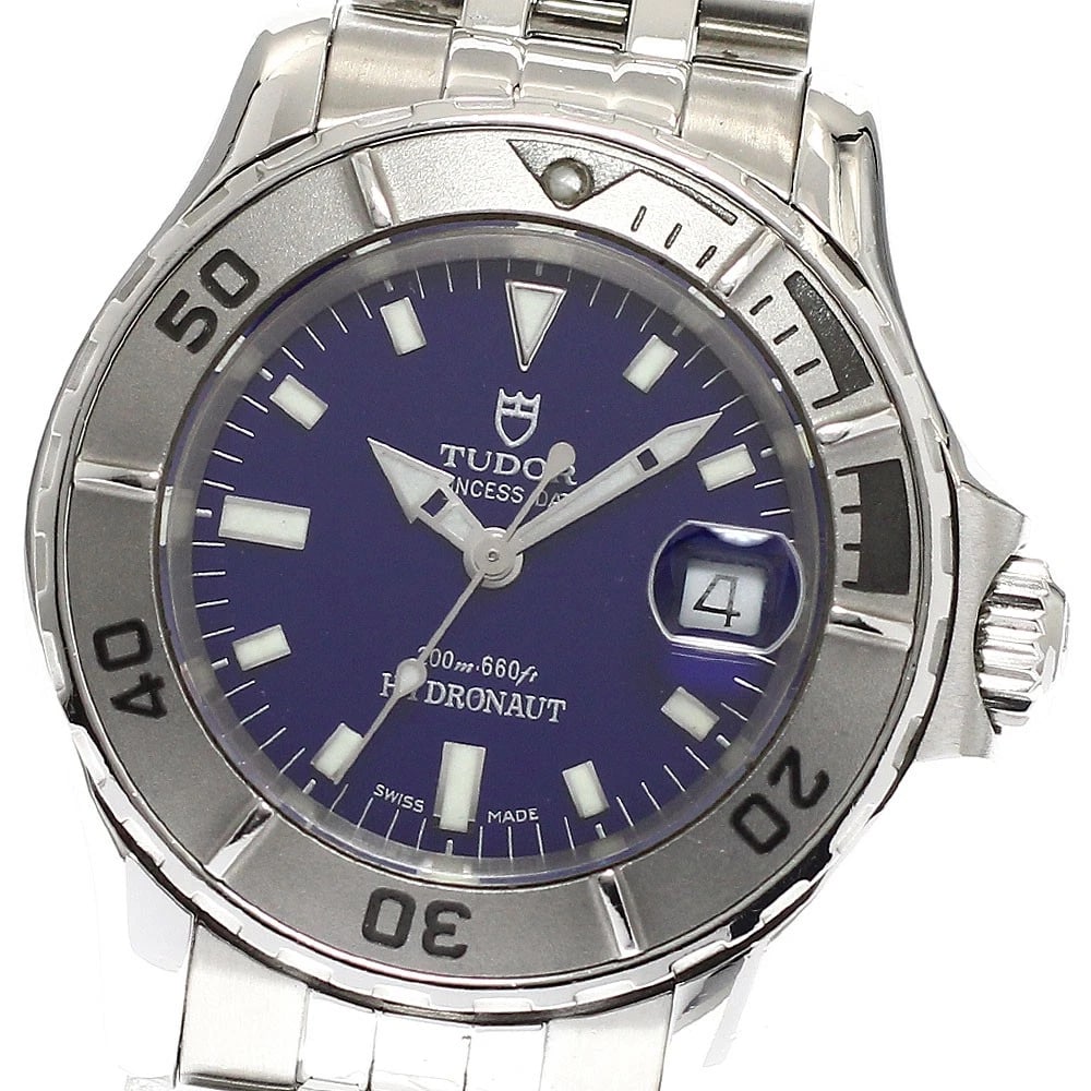 TUDOR PRINCESS DATE HYDRONAUT DATE AUTOMATIC WATCH: TUDOR Princess Date Hydronaut Date Automatic Watch Brand: TUDOR Type/Style: Wristwatch Material: Band Material Stainless Steel, Case Material Stainless Steel Color: Dial Color Navy Size: Case Size