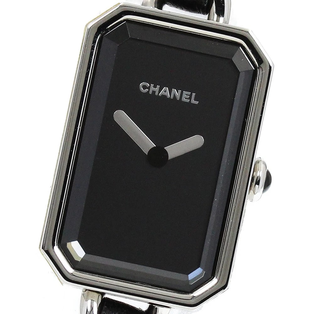 CHANEL PREMIERE ROCK BLACK DIAL QUARTZ WATCH: CHANEL Premiere Rock black Dial Quartz Watch Brand: CHANEL Type/Style: Wristwatch Material: Band Material Stainless Steel / Leather, Case Material Stainless Steel Color: Dial Color black Size: About 1