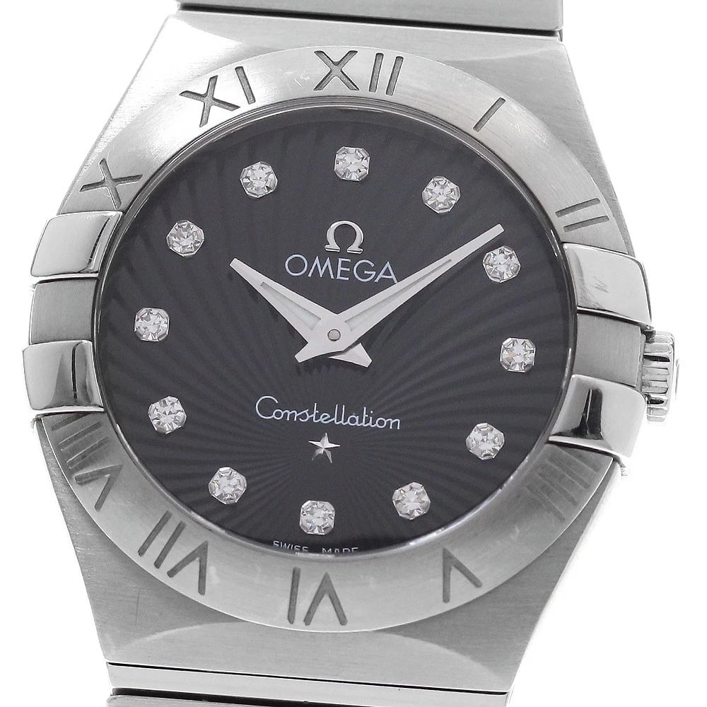 OMEGA CONSTELLATION BLUSH DIAMOND QUARTZ WATCH: OMEGA Constellation Blush diamond Quartz Watch Brand: OMEGA Type/Style: Wristwatch Material: Band Material Stainless Steel, Case Material Stainless Steel Color: Dial Color black Size: About 28mm (1.1i
