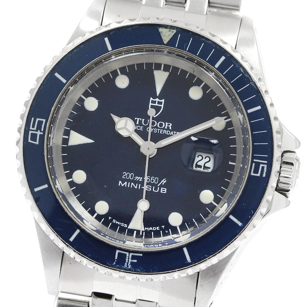 TUDOR PRINCE OYSTER DATE MINI SUB NAVY DIAL WATCH: TUDOR Prince Oyster Date Mini Sub Navy Dial Watch Brand: TUDOR Type/Style: Wristwatch Material: Band Material Stainless Steel, Case Material Stainless Steel Color: Dial Color Navy Size: About 33mm