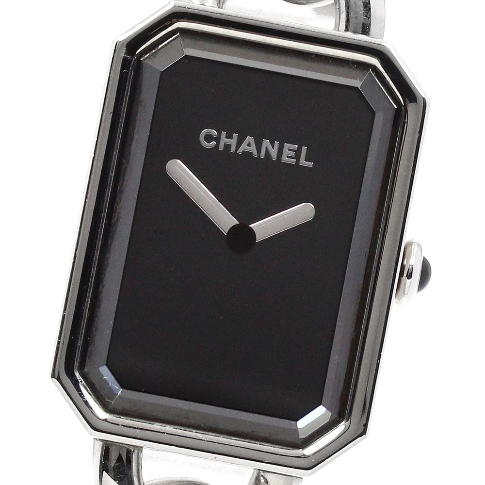 CHANEL PREMIERE BLACK DIAL QUARTZ WATCH: CHANEL Premiere Black Dial Quartz Watch Brand: CHANEL Type/Style: Wristwatch Material: Band Material Stainless Steel, Case Material Stainless Steel Color: Dial Color black Size: About 20mm (0.8inch) (