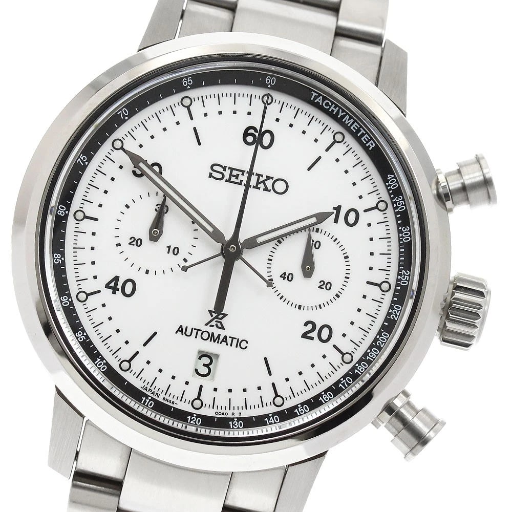 SEIKO PROSPEX SPEED TIMER MECHANICAL AUTOMATIC WATCH: SEIKO prospex speed timer mechanical Automatic Watch Brand: SEIKO Type/Style: Wristwatch Material: Band Material Stainless Steel, Case Material Stainless Steel Color: Dial Color white Size: Case Size 
