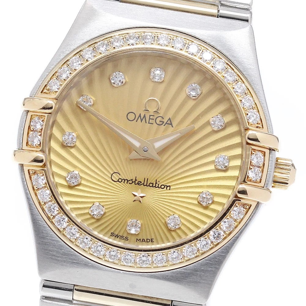 OMEGA CONSTELLATION MINI QZ WATCH: OMEGA Constellation Mini QZ Watch Brand: OMEGA Type/Style: Wristwatch Material: Band Material Stainless Steel/YG, Case Material Stainless Steel/YG Color: Dial Color gold Size: Case Size About26mm