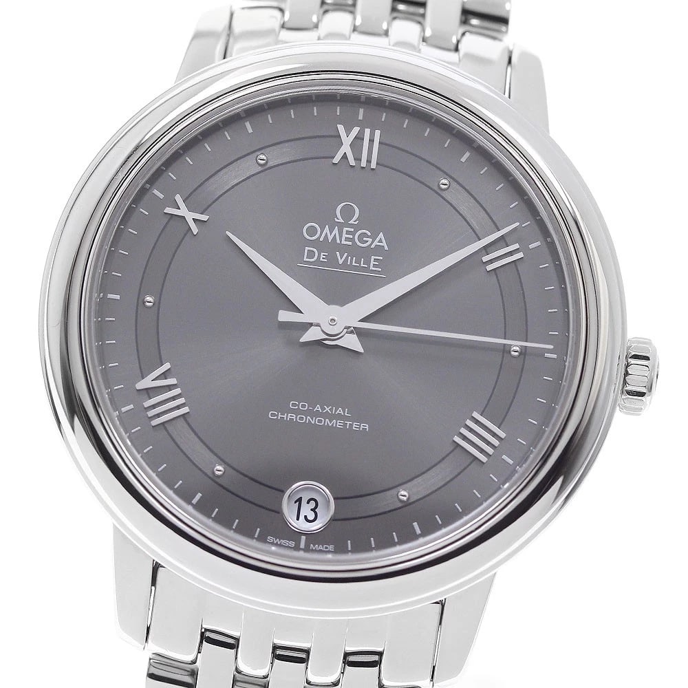 OMEGA DE VILLE PRESTIGE COAXIAL AUTOMATIC WATCH: OMEGA De Ville Prestige Coaxial Automatic Watch Brand: OMEGA Type/Style: Wristwatch Material: Band Material Stainless Steel, Case Material Stainless Steel Color: Dial Color gray Size: Case Size About3