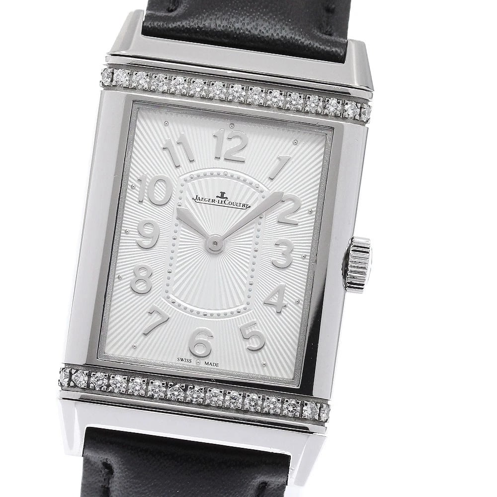 JAEGER-LECOULTRE GRAND REVERSO ULTRA SLIM WATCH: JAEGER-LECOULTRE Grand Reverso Ultra Slim Watch Brand: JAEGER-LECOULTRE Type/Style: Wristwatch Material: Band Material leather, Case Material Stainless Steel Color: Dial Color Silver Size: Case Size