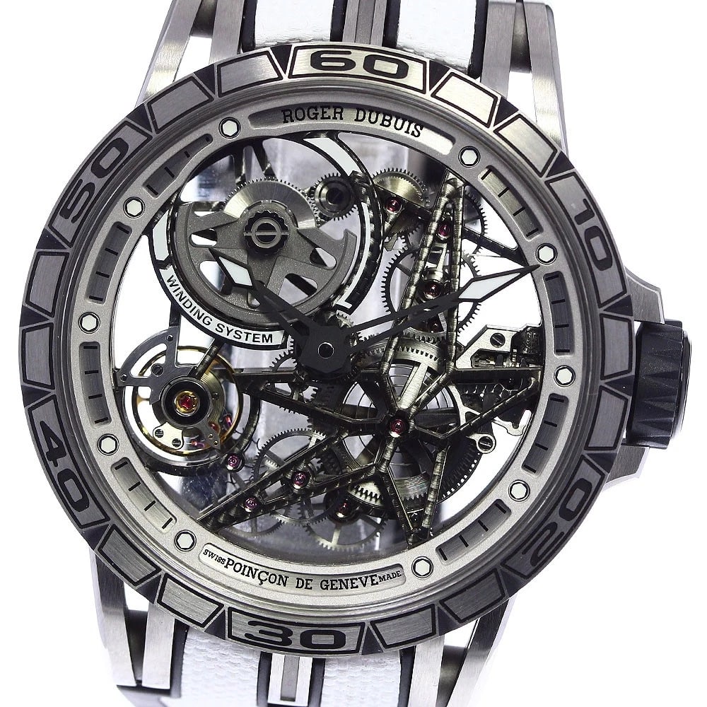 ROGER DUBUIS EXCALIBUR SPIDER JAPAN LIMITED WATCH: ROGER DUBUIS Excalibur spider Japan Limited Watch Brand: ROGER DUBUIS Type/Style: Wristwatch Material: Band Material rubber, Case Material titanium Color: Dial Color skeleton Size: Case Size About46mm